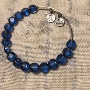 Alex and Ani silver and blue bracelet